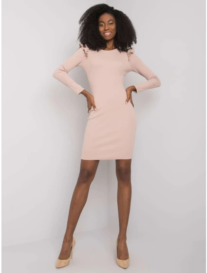 Šaty LA SK model 16732657 béžová - FPrice Šaty LA SK model 16732657 béžová - FPrice