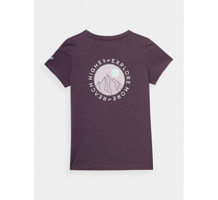 Dievčenské tričko s potlačou 4FJSS23TTSHF390-50S fialové - 4F