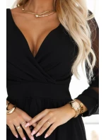 Elegantní midi šaty model 21961131 černé - numoco