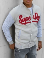 Pánska mikina na zips v ecru farbe FashionStreet BX5445