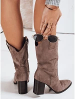 Dámské semišové kovbojské boty hnědé Dstreet model 21993402 - FashionStreet
