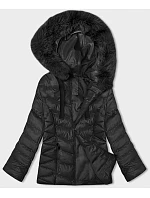 Krátká černá zimní bunda s kapucí model 21246217 - J.STYLE