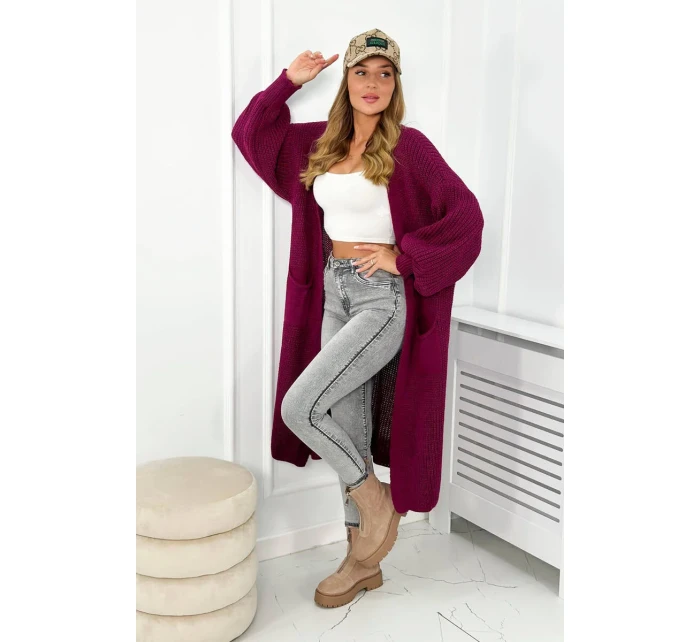 Dlhý sveter tmavo fialová Dlhý sveter tmavo fialová