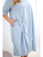 Dámske Plus veľkosť bavlnená sukňa s strapcami Blue