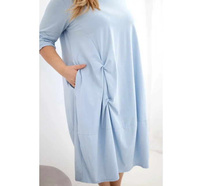 Dámske Plus veľkosť bavlnená sukňa s strapcami Blue