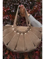 Kabelka z přírodního semiše béžová Tialine