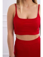 Súprava s blúzkou s rebrovaním červená Súprava s blúzkou s rebrovaním červená