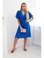 Šaty s model 21915251 výstřihem chrpově modrá - K-Fashion