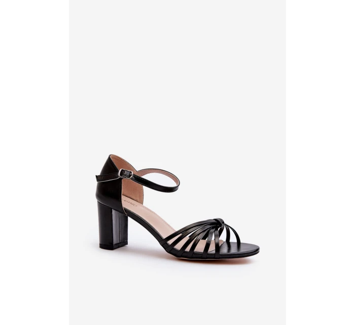 Damskie Sandały Na Słupku Czarne Pyrrette