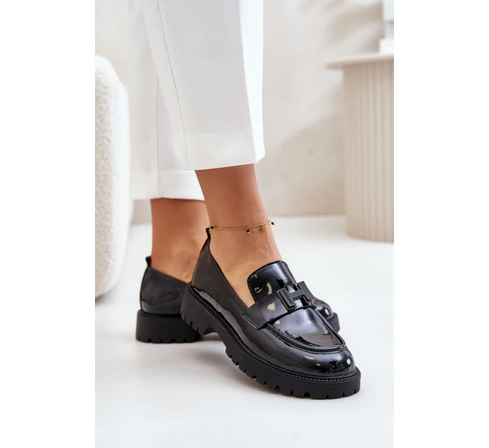 Lakované Dámské Mokasíny model 21671936 Černé - VINCEZA