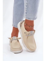 Lehké Dámské Polobotky Béžové model 21694797 - VINCEZA Lehké Dámské Polobotky Béžové model 21694797 - VINCEZA