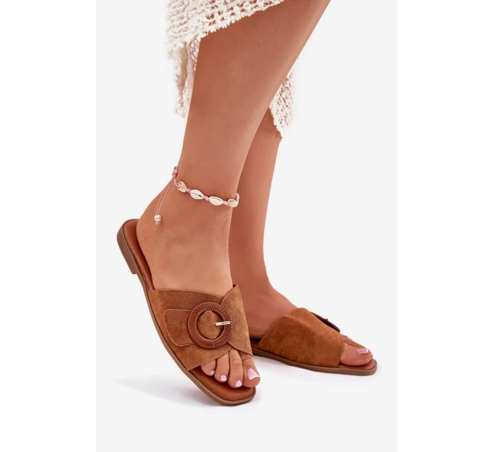 Klasické Dámské Plážové Pantofle Béžové model 21698865 - Boto Klasické Dámské Plážové Pantofle Béžové model 21698865 - Boto