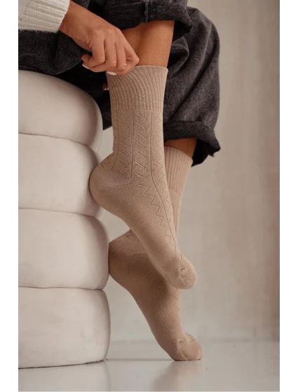 Dámské ponožky Frotte model 21728650 Béžové - Milena