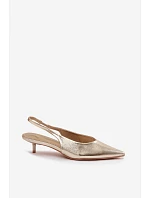 Dámské sandály z umělé kůže na podpatku Zlaté Averelle