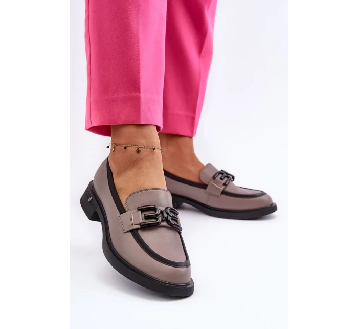 Elegantné dámske kožené mokasíny, tmavobéžové Triana