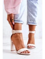 Semišové sandále s béžovou podrážkou Jacqueline - FPrice