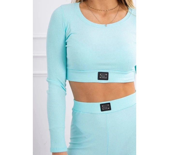 Pruhovaný top set model 20686778 mátový - Kesi