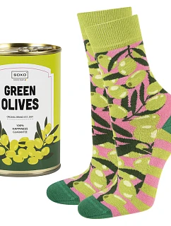 SOXO GOOD STUFF OLIVY PONOŽKY V PLECHOVKE