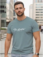 Tshirt męski bawełniany z nadrukiem The Boston petrol model 22305522 - FashionStreet