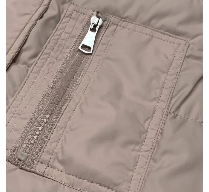 Tmavě béžová oboustranná dámská vesta model 18471362 - Miss TiTi