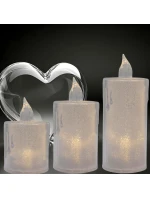 SADA 3 DEKORATÍVNYCH LED SVIEČOK TEPLÁ BIELA