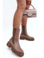 Damskie Botki Sztyblety 2693/230 Laura Messi Brązowe