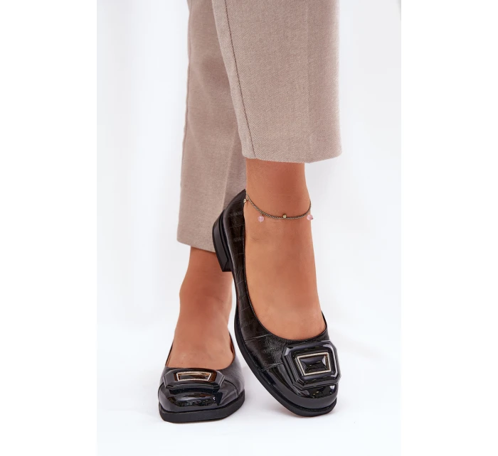 Kožené Baletky S Ozdobou D&A model 21691021 Černé - S.Barski