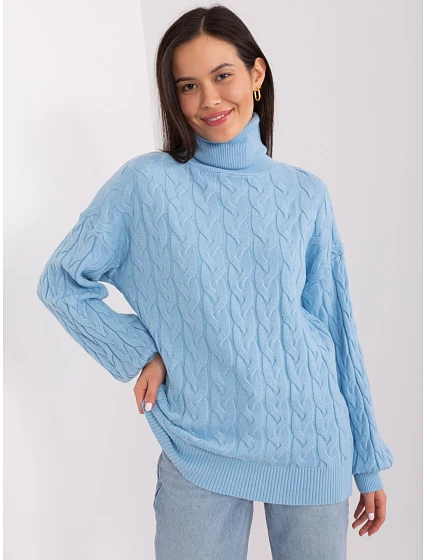 Sweter AT SW model 19034340 jasny niebieski - FPrice Sweter AT SW model 19034340 jasny niebieski - FPrice