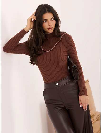 Sweter IR SW model 22401054 jasny brązowy - FPrice Sweter IR SW model 22401054 jasny brązowy - FPrice