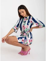 Dámske šaty LK SK 507506.84P biela a tmavo modrá - FPrice