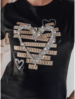 Dámske tričko so srdcom MARISS čierne FashionStreet RY2740