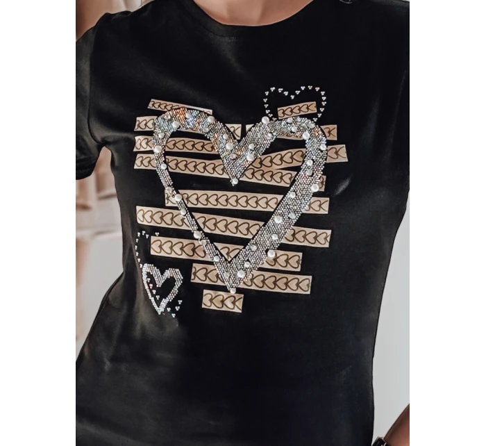 Dámske tričko so srdcom MARISS čierne FashionStreet RY2740