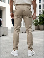 Pánske chinos nohavice s opaskom béžová FashionStreet UX4496 Pánske chinos nohavice s opaskom béžová FashionStreet UX4496