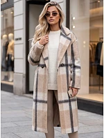Płaszcz damski dwurzędowy z w beżowy model 22554640 - FashionStreet Płaszcz damski dwurzędowy z w beżowy model 22554640 - FashionStreet