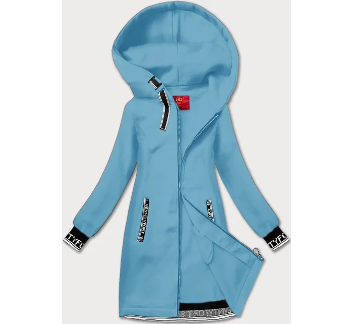 Světle modrá dlouhá dámská rozepínací mikina model 20620167 - LHD