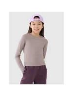 Dievčenský úzky hladký rukáv s dlhým rukávom 4F 4FJRSS25TLONF505-83S