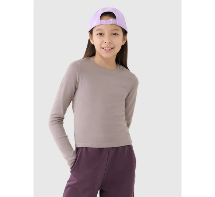 Dievčenský úzky hladký rukáv s dlhým rukávom 4F 4FJRSS25TLONF505-83S