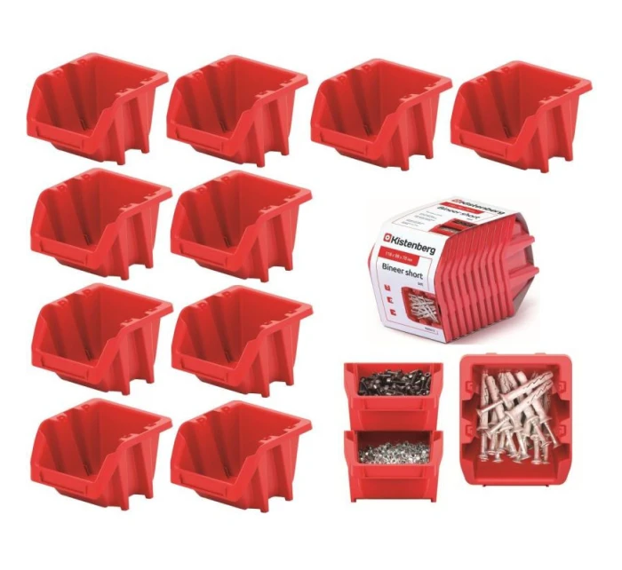 SADA KRÁTKYCH DIELENSKÝCH PODNOSOV BINEER 10KS ČERVENÁ KISTENBERG
