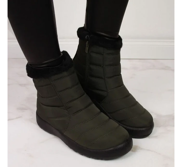 Nepromokavé sněhové boty na zip NEWS W model 17606242 khaki - Inny Nepromokavé sněhové boty na zip NEWS W model 17606242 khaki - Inny