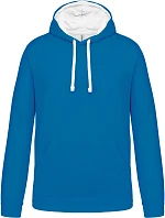 Kariban K 446 Mikina s kapucňou v kontrastných farbách 20.K446 tropical blue/white