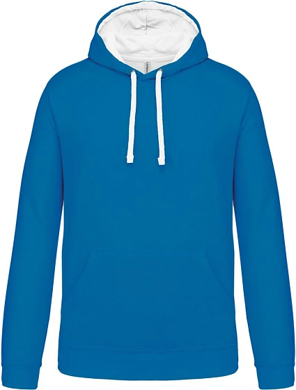 Kariban K 446 Mikina s kapucňou v kontrastných farbách 20.K446 tropical blue/white