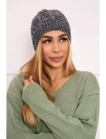 Fleecová čiapka Melisa K241 sivá+čierna