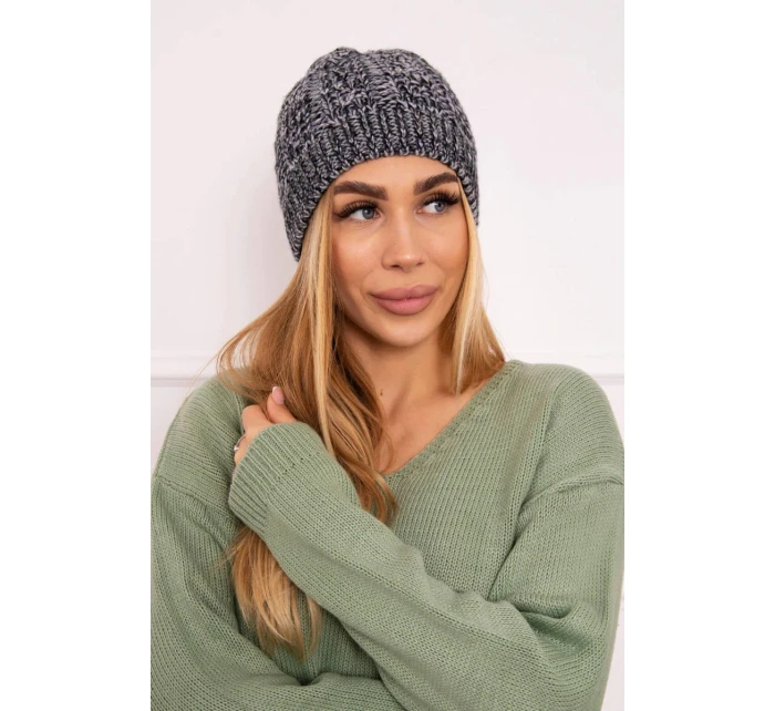 Fleecová čiapka Melisa K241 sivá+čierna