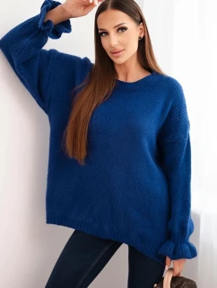 Dámsky sveter zo zmesi mohéru a vlny voľného strihu, sivý