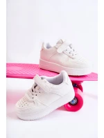 Dziecięce Buty Sportowe Na Rzepy Białe Elike
