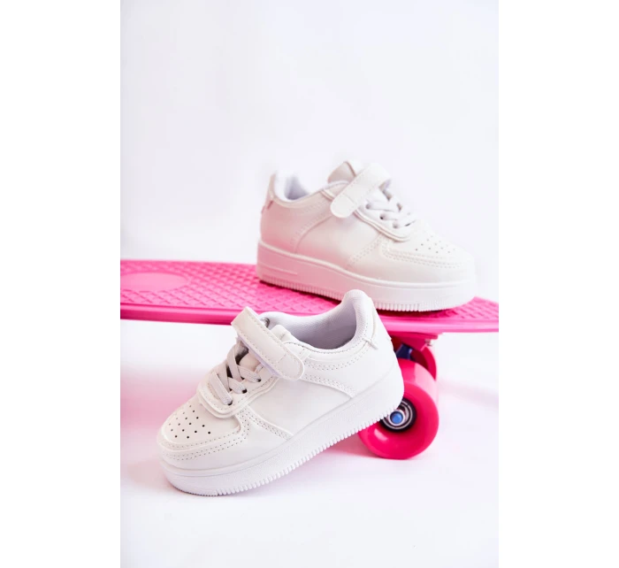 Dziecięce Buty Sportowe Na Rzepy Białe Elike