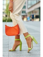 Sandałki Na Obcasie Neonowa Zieleń Georgina