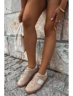 Dámské tenisky z umělé semišové kůže Big Star model 22185500 Béžové - Big Star Shoes Dámské tenisky z umělé semišové kůže Big Star model 22185500 Béžové - Big Star Shoes