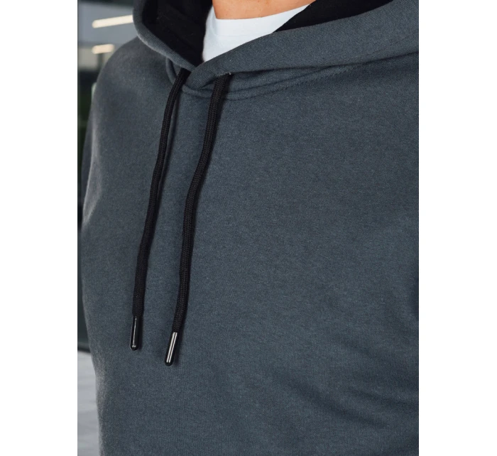 Pánska základná mikina s kapucňou tmavosivá FashionStreet BX5863