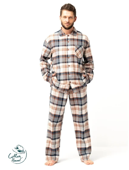 Pánske pyžamo Key MNS 443 B25 dĺžka/r 3XL-4XL so zipsom
